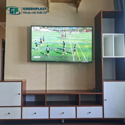 Mẫu kệ tivi nhựa giả gỗ