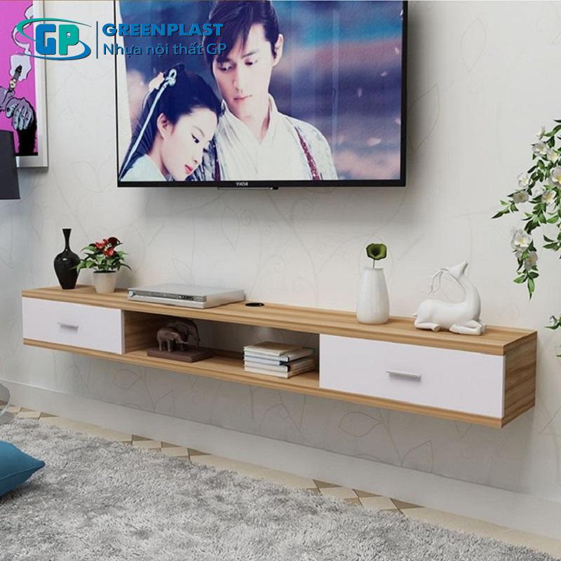 Mẫu kệ tivi nhựa treo tường