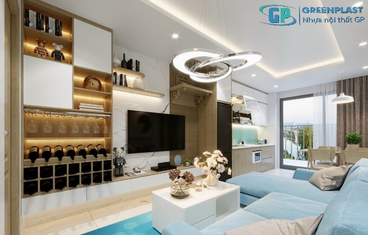 Mẫu thiết kế nội thất phòng khách chung cư 25m2, 70m2 đẹp hiện đại